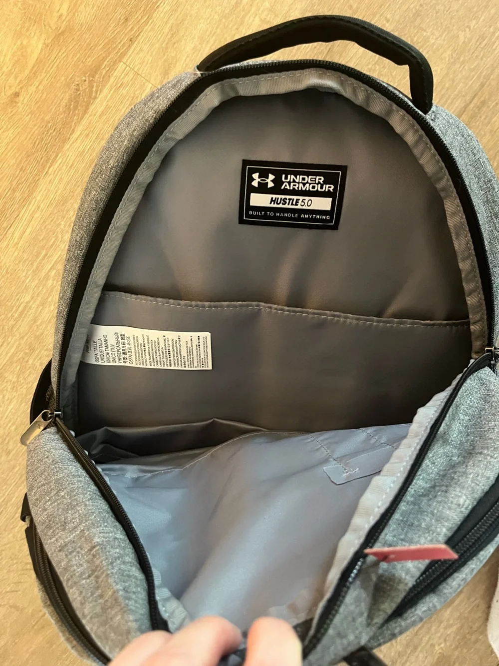 Under Amour Hustle 5.0 Storm Backpack Gray Black
